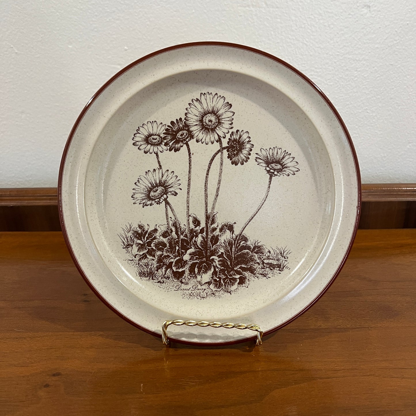 Set of 6 Vintage 1970s/1980s Noritake Stoneware Desert Flowers Salad Plates