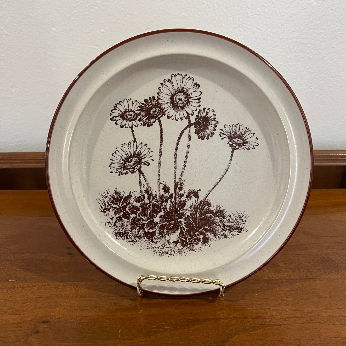 Set of 6 Vintage 1970s/1980s Noritake Stoneware Desert Flowers Salad Plates
