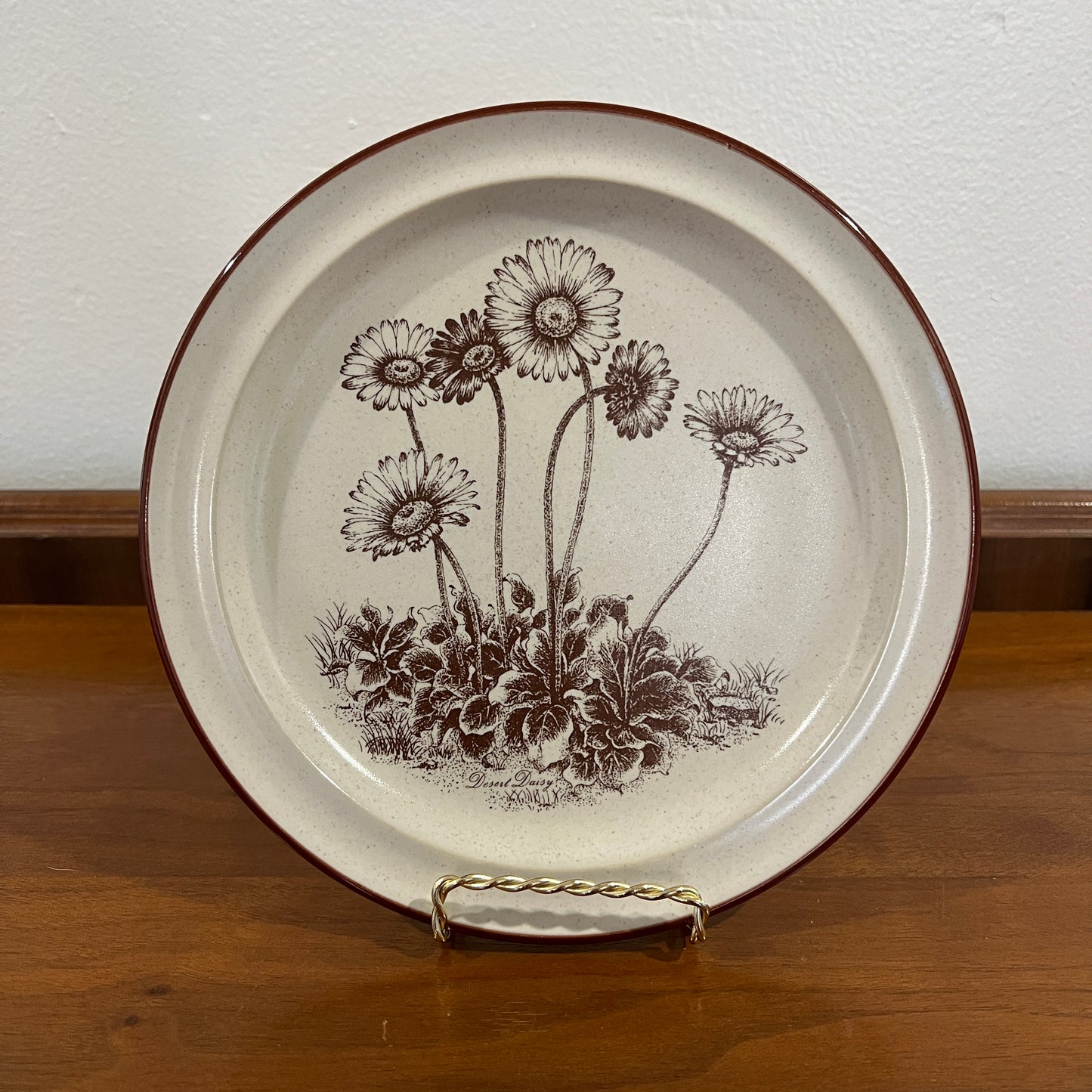 Set of 6 Vintage 1970s/1980s Noritake Stoneware Desert Flowers Salad Plates