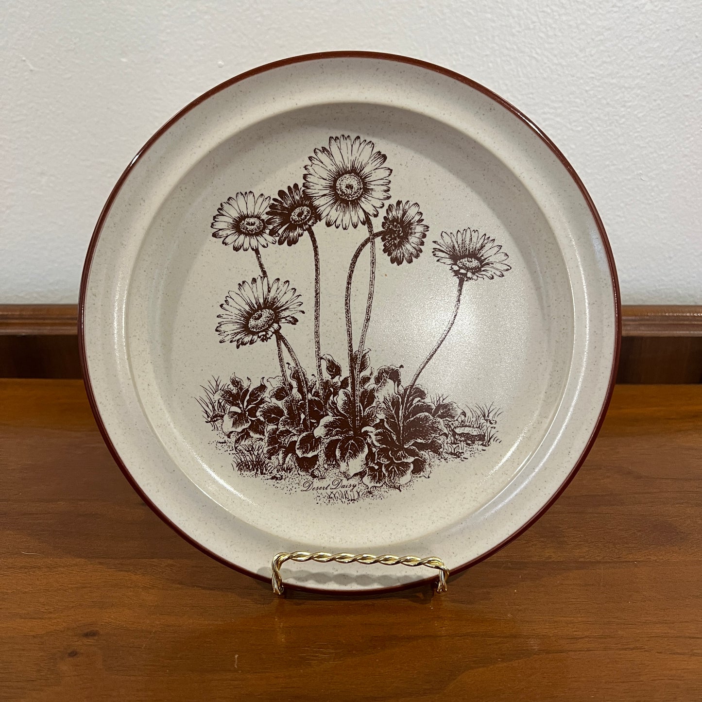 Set of 6 Vintage 1970s/1980s Noritake Stoneware Desert Flowers Salad Plates