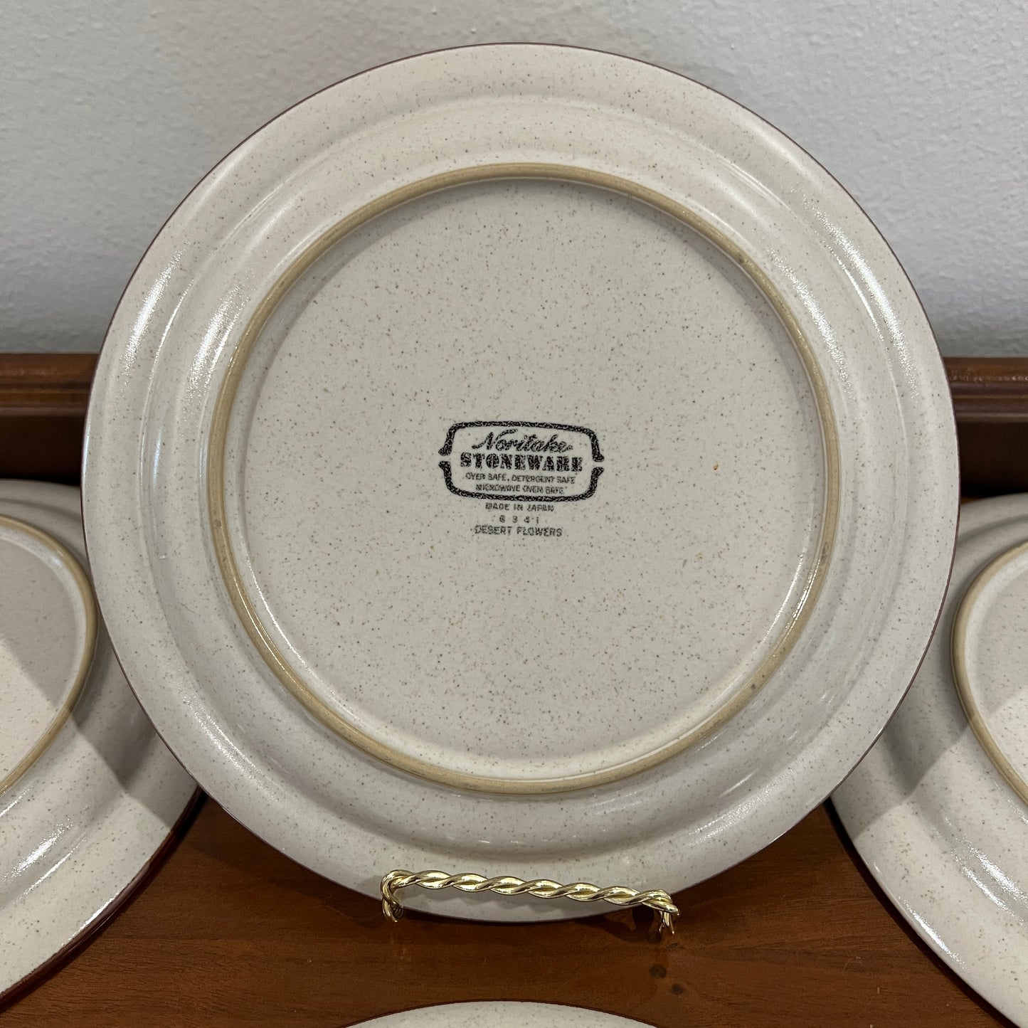 Set of 6 Vintage 1970s/1980s Noritake Stoneware Desert Flowers Salad Plates