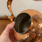 Vintage ODI Copper Tea Kettle with Delft Blue and White Porcelain Handle