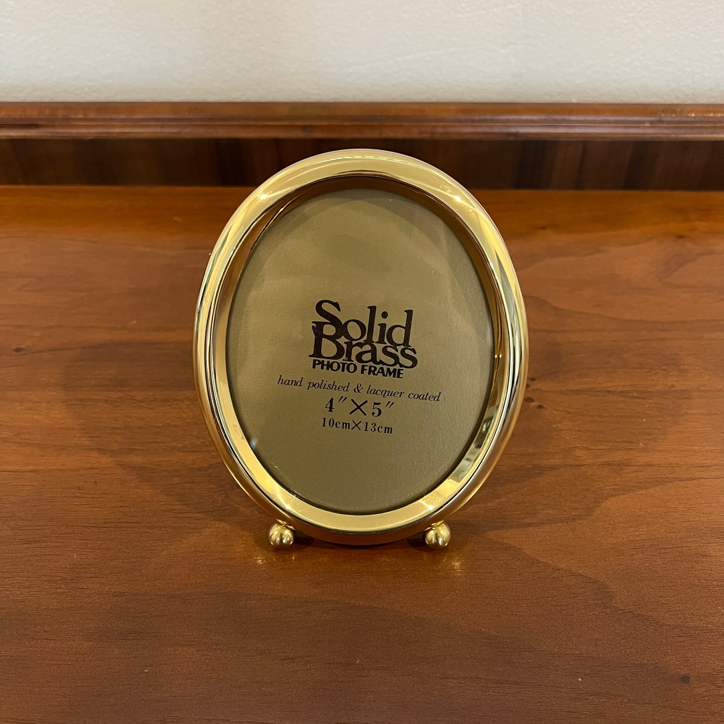 Vintage 1980s/1990s Solid Brass 4x5" Oval Photo Frame