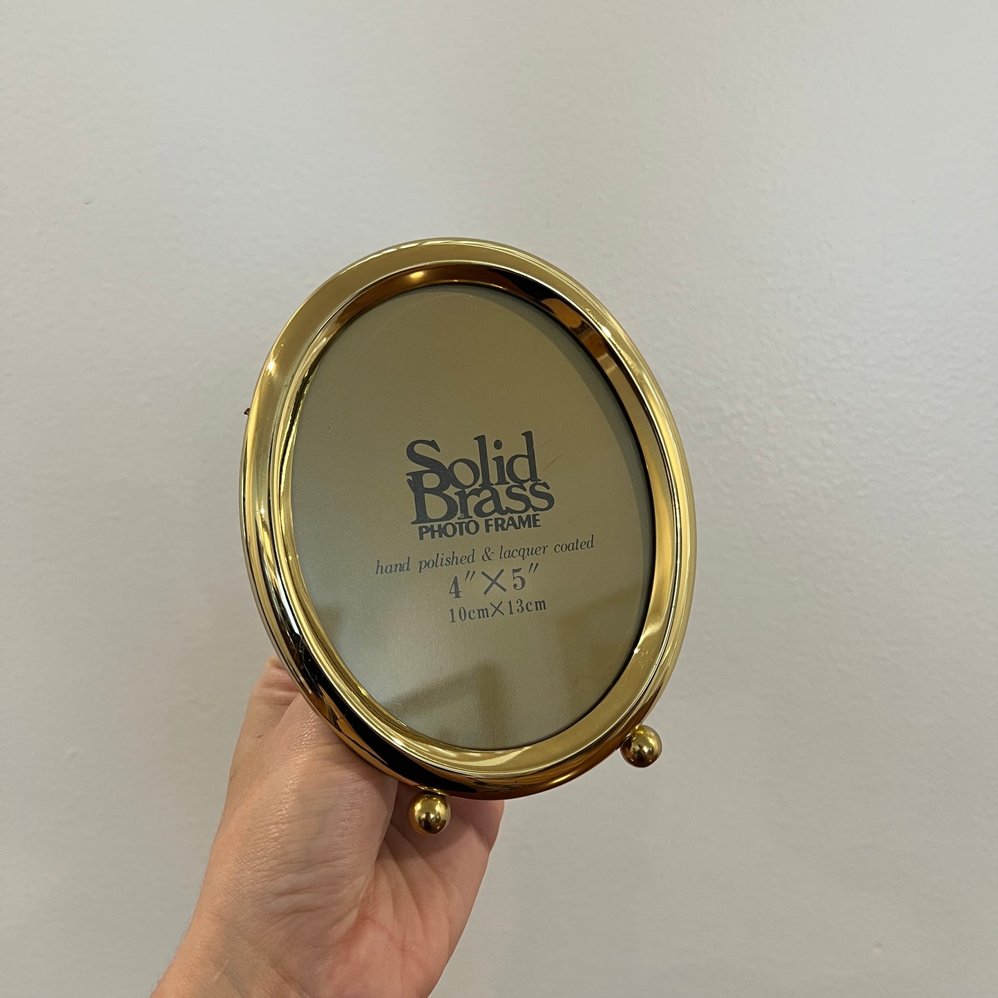Vintage 1980s/1990s Solid Brass 4x5" Oval Photo Frame