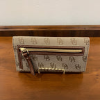 Vintage Y2K Dooney & Bourke Signature DB Monogram Canvas Small Lexington Tote and Continental Clutch