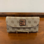 Vintage Y2K Dooney & Bourke Signature DB Monogram Canvas Small Lexington Tote and Continental Clutch
