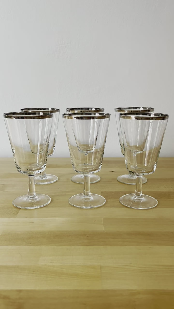 Set of 6 Crystal D'arques Durand Champagne Flutes/vintage